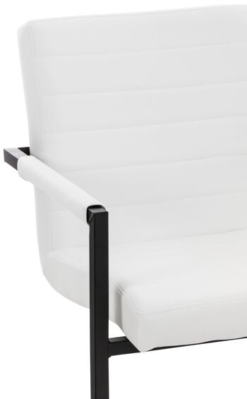 Moncalieri Chaise Visiteur Cuir Artificiel Blanc 9x63cm 6