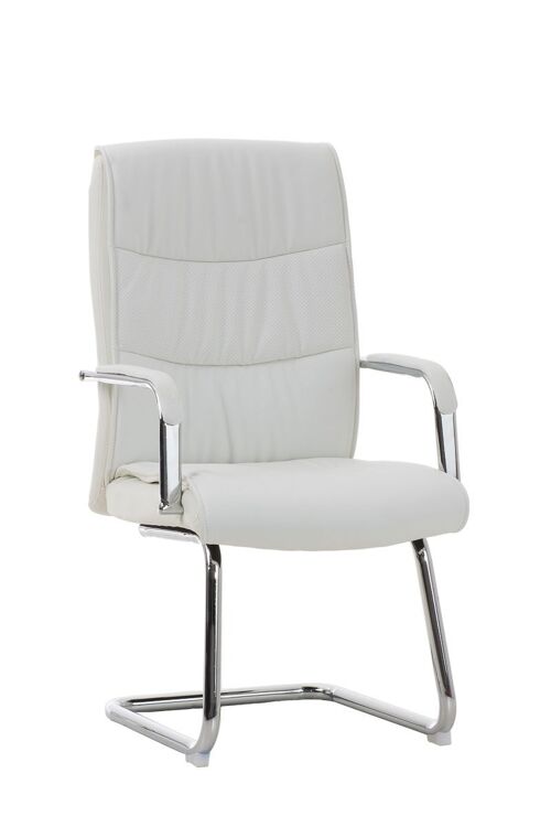 Moncestino Bezoekersstoel Kunstleer Wit 10x60cm