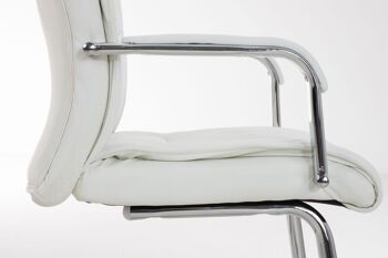 Moncestino Chaise Visiteur Cuir Artificiel Blanc 10x60cm 3