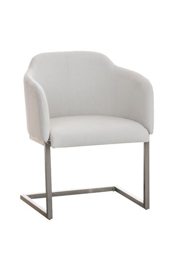 Monesiglio Chaise Visiteur Tissu Blanc 10x46cm 1