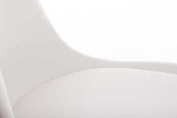 Pocapaglia Chaise Visiteur Cuir Artificiel Blanc 5x59cm 4