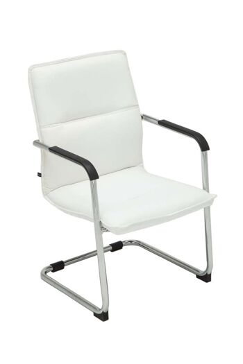 Polonghera Chaise Visiteur Cuir Artificiel Blanc 8x60cm 1