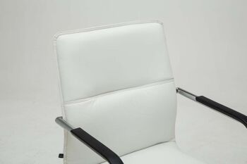 Polonghera Chaise Visiteur Cuir Artificiel Blanc 8x60cm 5