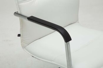 Polonghera Chaise Visiteur Cuir Artificiel Blanc 8x60cm 6