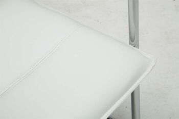 Polonghera Chaise Visiteur Cuir Artificiel Blanc 8x60cm 7