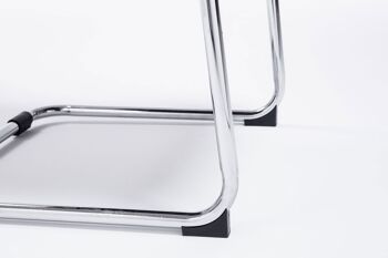 Polonghera Chaise Visiteur Cuir Artificiel Blanc 8x60cm 8