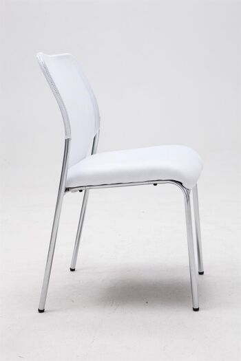 Pontestura Chaise visiteur Tissu Blanc 9x56cm 2