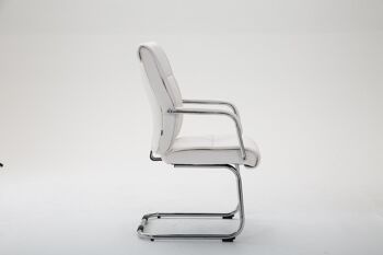 Quargnento Chaise visiteur Cuir artificiel Blanc 13x66cm 3