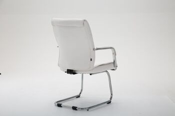 Quargnento Chaise visiteur Cuir artificiel Blanc 13x66cm 4