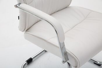 Quargnento Chaise visiteur Cuir artificiel Blanc 13x66cm 6