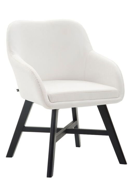 Refrancore Bezoekersstoel Kunstleer Wit 10x55cm