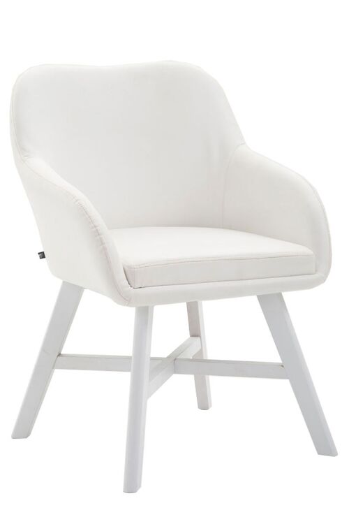 Roccabruna Bezoekersstoel Kunstleer Wit 10x55cm
