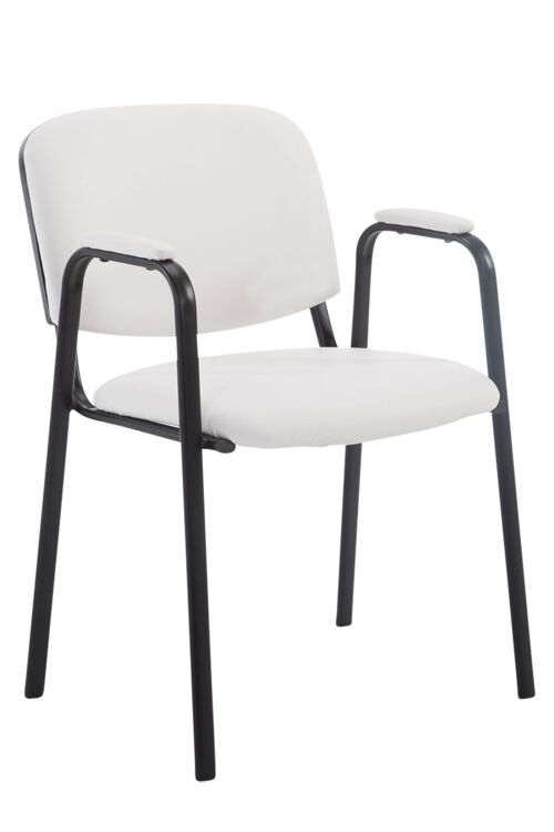 Tavigliano Bezoekersstoel Kunstleer Wit 7x55cm