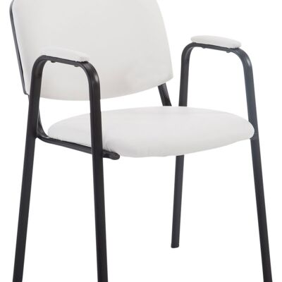 Tavigliano Bezoekersstoel Kunstleer Wit 7x55cm