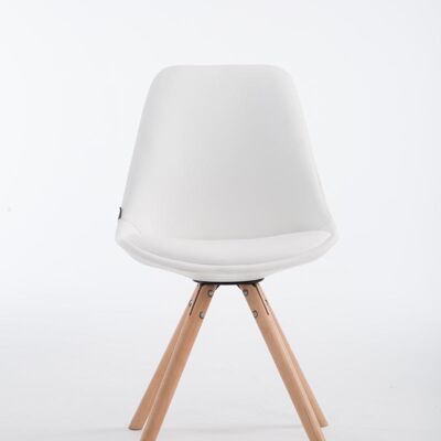 Trofarello Bezoekersstoel Kunstleer Wit 6x55.5cm