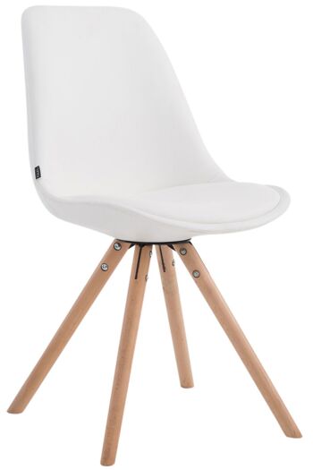 Trofarello Chaise Visiteur Cuir Artificiel Blanc 6x55.5cm 3