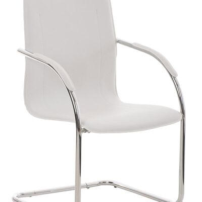 Cannigione Bezoekersstoel Kunstleer Wit 6x52cm