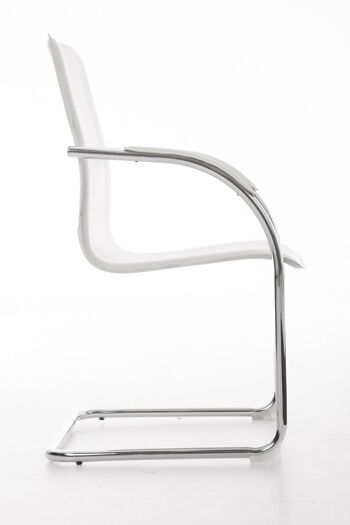 Carloforte Chaise Visiteur Cuir Artificiel Blanc 6x52cm