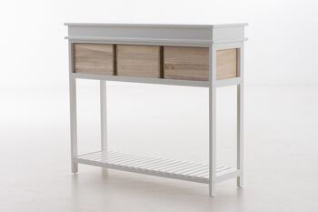Pittulongu Table d'appoint Blanc 16x32cm 2