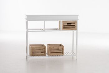 Pittulongu Table d'appoint Blanc 16x32cm 4