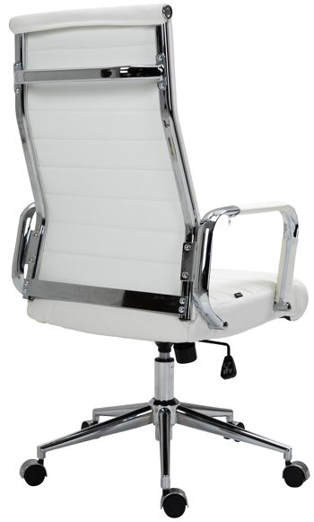 Colbordolo Chaise de bureau Cuir véritable Blanc 15x66cm 4