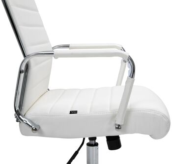 Colbordolo Chaise de bureau Cuir véritable Blanc 15x66cm 7