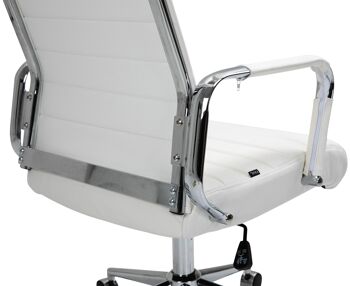 Colbordolo Chaise de bureau Cuir véritable Blanc 15x66cm 8