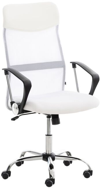 Colbuccaro Chaise de Bureau Cuir Artificiel Blanc 15x53cm 1