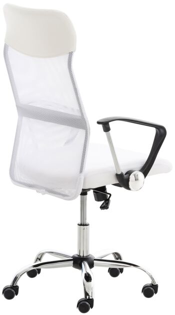 Colbuccaro Chaise de Bureau Cuir Artificiel Blanc 15x53cm 4
