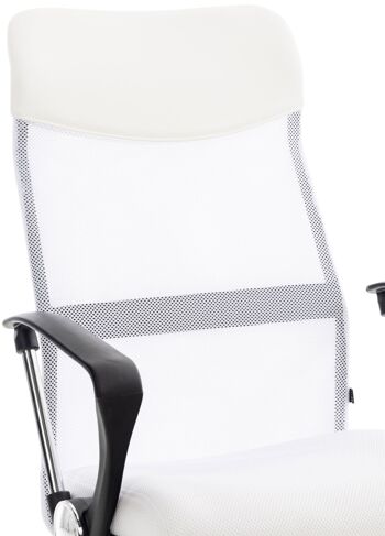Colbuccaro Chaise de Bureau Cuir Artificiel Blanc 15x53cm 10