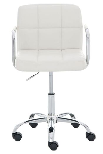 Chaise de Bureau Corridonia Cuir Artificiel Blanc 10x46cm 2