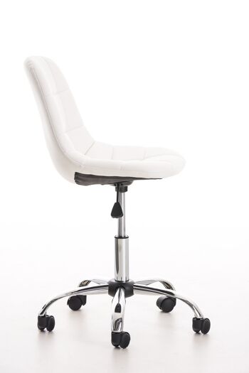 Morrovalle Chaise de Bureau Similicuir Blanc 8x55cm 3