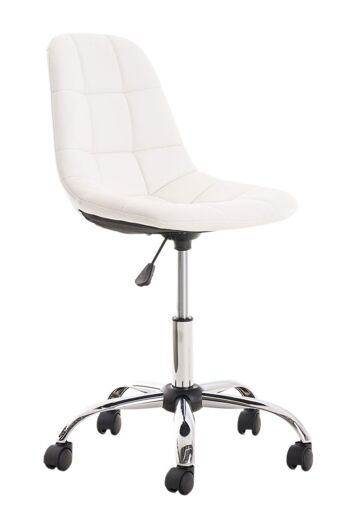 Morrovalle Chaise de Bureau Similicuir Blanc 8x55cm 9