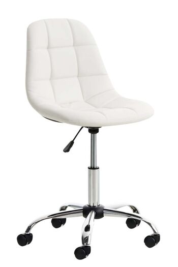 Morrovalle Chaise de Bureau Similicuir Blanc 8x55cm 10