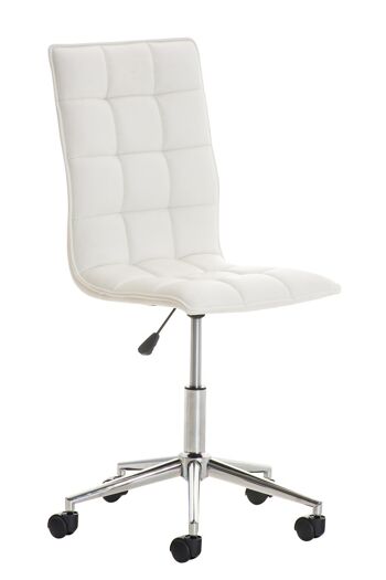 Senigallia Chaise de Bureau Simili Cuir Blanc 9x57cm 1