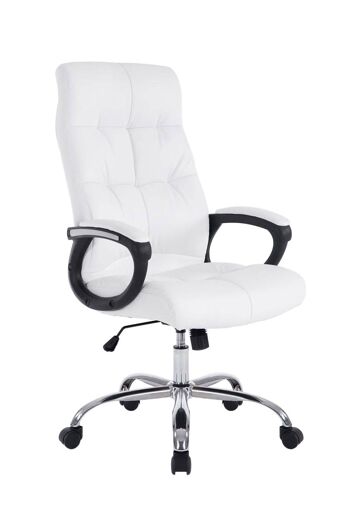 Urbisaglia Chaise de Bureau Simili Cuir Blanc 16x71cm 1