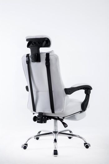 Brentonico Chaise de Bureau Similicuir Blanc 15x63cm 3