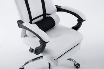 Brentonico Chaise de Bureau Similicuir Blanc 15x63cm 5