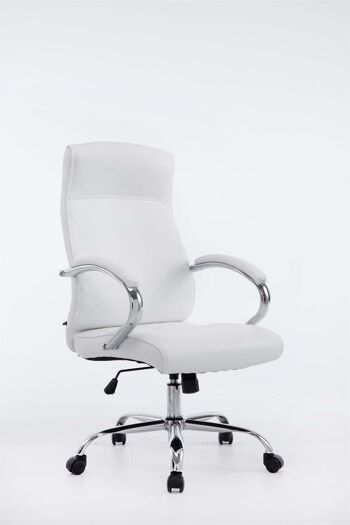 Feldthurns Chaise de bureau Cuir artificiel Blanc 17x67cm 1