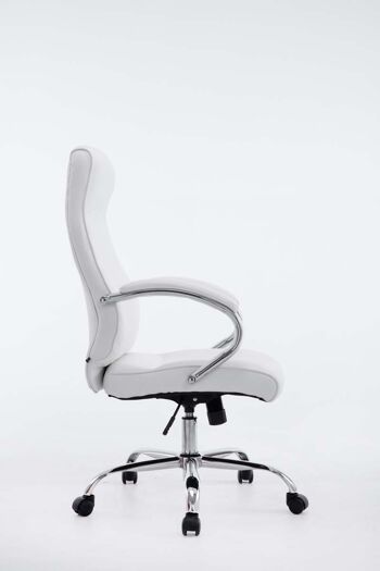 Feldthurns Chaise de bureau Cuir artificiel Blanc 17x67cm 2