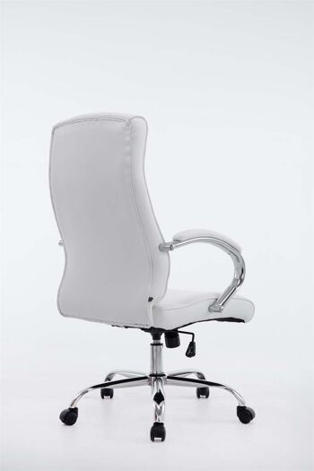 Feldthurns Chaise de bureau Cuir artificiel Blanc 17x67cm 3