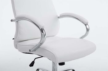 Feldthurns Chaise de bureau Cuir artificiel Blanc 17x67cm 5