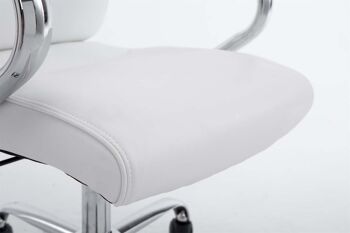Feldthurns Chaise de bureau Cuir artificiel Blanc 17x67cm 6