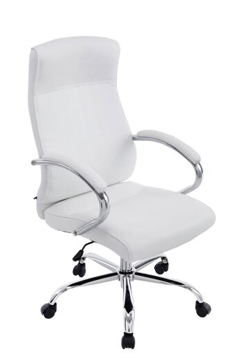 Feldthurns Chaise de bureau Cuir artificiel Blanc 17x67cm 8
