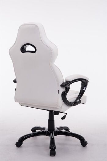Funtanacia Chaise de Bureau Cuir Artificiel Blanc 15x72cm 4