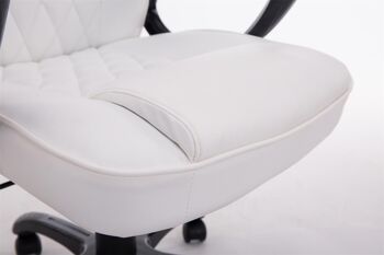 Funtanacia Chaise de Bureau Cuir Artificiel Blanc 15x72cm 7