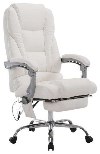 Kastelruth Chaise de Bureau Cuir Artificiel Blanc 22x64cm 1