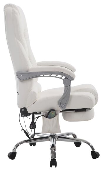 Kastelruth Chaise de Bureau Cuir Artificiel Blanc 22x64cm 3