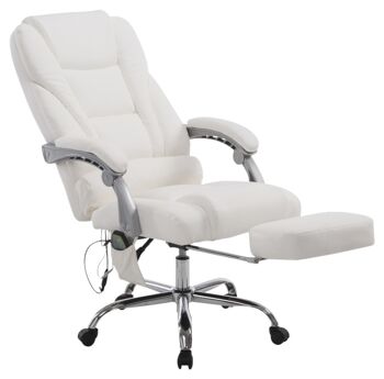 Kastelruth Chaise de Bureau Cuir Artificiel Blanc 22x64cm 5