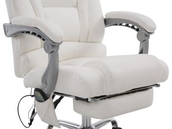 Kastelruth Chaise de Bureau Cuir Artificiel Blanc 22x64cm 6